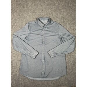 Lululemon Shirt Mens Large‎ Blue Commission Long Sleeve Button Up EUC